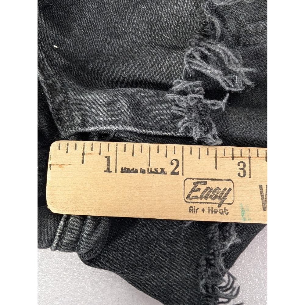AGOLDE Shorts Womens 26 Black Parker Exposed Pockets Denim High Rise Cutoff - Picture 11 of 13